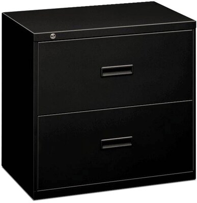 HON Lateral File, 2 Drawers, Molded Pull, 36W, Black Finish (BSX482LP)