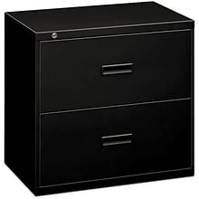 HON Lateral File, 2 Drawers, Molded Pull, 36W, Black Finish (BSX482LP)