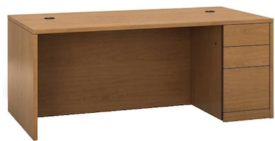 HON® 10500 Series Right Pedestal Desk, Harvest, 29 1/2H x 72W x 36D