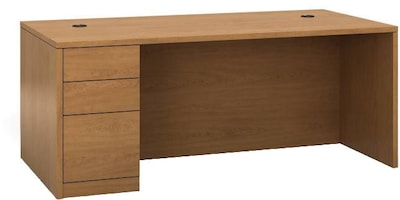 HON® 10500 Series Left Pedestal Desk 72W, Harvest, 29 1/2H x 72W x 36D