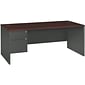 HON® 38000 Series Left Pedestal Desk 72"W, Mahogany/Charcoal, 29 1/2"H x 72"W x 36"D