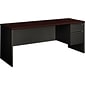 HON® 38000 Series Right Pedestal Credenza, Mahogany/Charcoal, 29 1/2"H x 72"W x 24"D