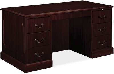 HON® 94000 Series Office Suite, Double Pedestal Desk, 60"W