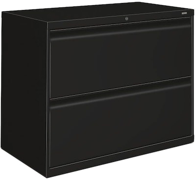 Hon® Brigade® 800 Series 2-Drawer Lateral File Cabinet, Black, Letter/Legal (Hon®882LP)