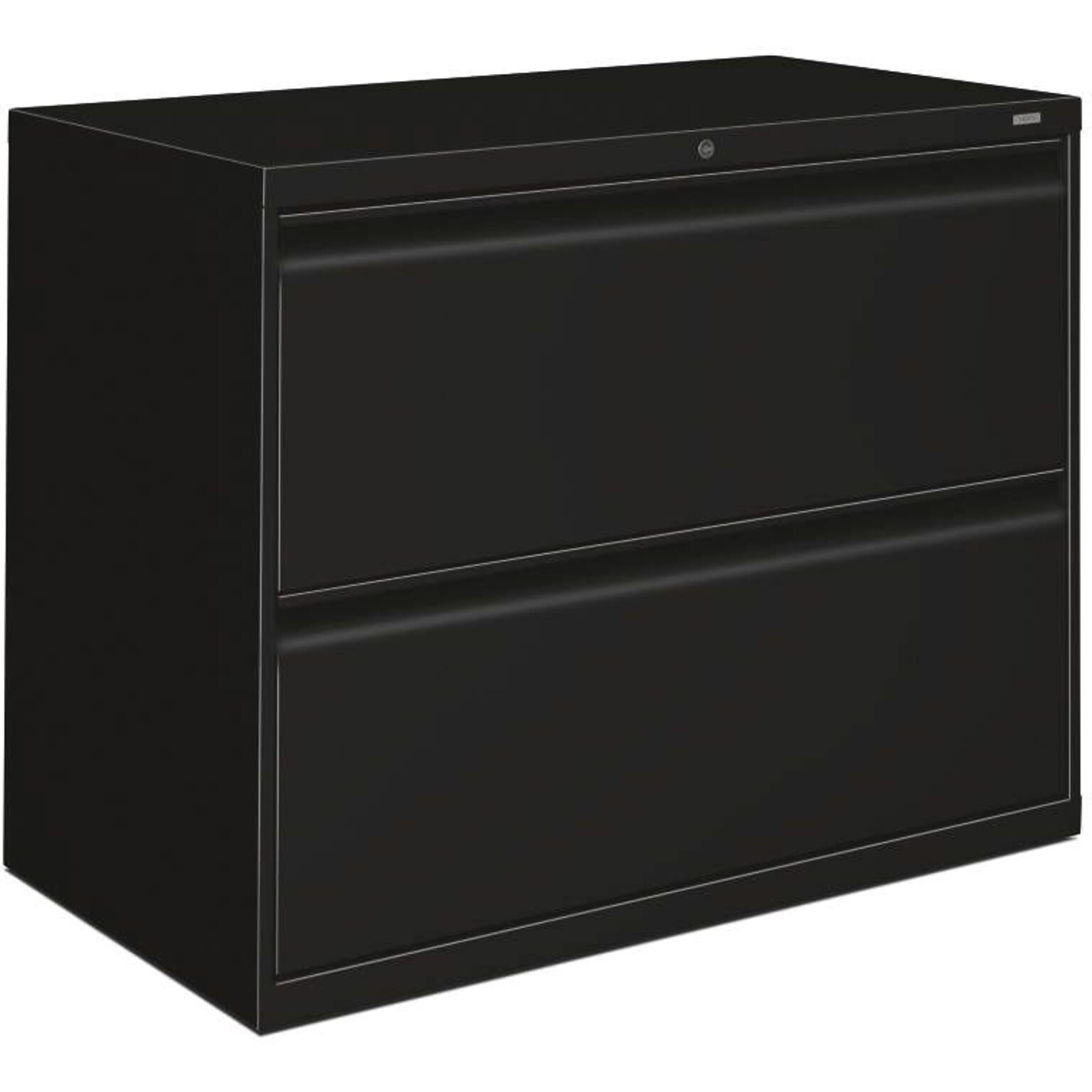 Hon® Brigade® 800 Series 2-Drawer Lateral File Cabinet, Black, Letter/Legal (Hon®882LP)