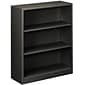 HON® Brigade Steel Bookcase, Charcoal, 3-Shelf, 41"H