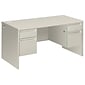 HON® Double Pedestal Desk, Grey/Grey, 60Lx30"W