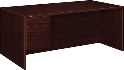 HON 10500 Series 72W Left Pedestal Desk, Mahogany (H10586LNN)