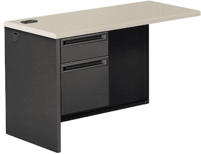 HON 38000 Series Left Return, 48W, Gray/Charcoal, 29 1/2H x 48W x 24D