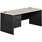 HON 38000 Series Left Pedestal Desk 66"W, Gray/Charcoal, 29 1/2"H x 66"W x 30"D