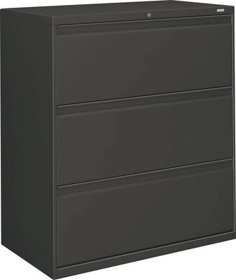 Hon® Brigade® 800 Series 3-Drawer Lateral File Cabinet, Charcoal, Letter/Legal (883LS)