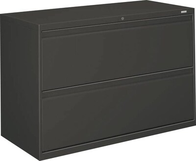 Hon® Brigade® 800 Series 2-Drawer 28 3/8H x 42W x 19 1/4D Lat File Cabinet, Charcoal, Lgl (892LS)