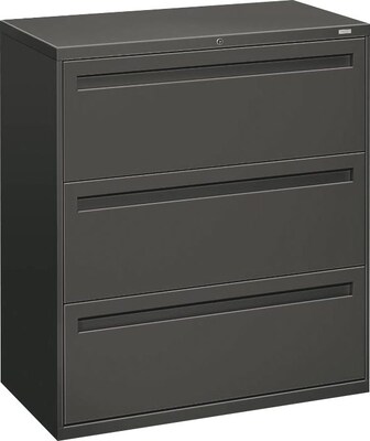 Hon® 700 Series 3-Drawer 40 7/8"H x 36"W Lateral File Cabinet, Charcoal, Legal (783LS)