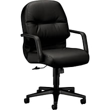 HON 2090 Series Leather Executive Mid-Back Chair, Black (H2092SR11T)