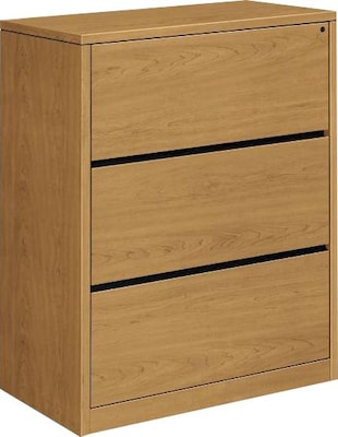 HON 10500 Series Lateral File Cabinet, 3-Drawer, Harvest, 45 1/2H x 36W x 20D