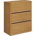 HON 10500 Series Lateral File Cabinet, 3-Drawer, Harvest, 45 1/2H x 36W x 20D