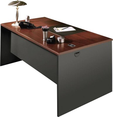 60x30" Mahogany/Charcoal Desk Shell