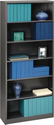 HON Brigade Steel Bookcase, 6 Shelves, 34-1/2W, Black Finish NEXT2018 NEXT2Day