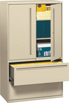 HON® 700 Series 2 Drawer Lateral File Cabinet w/Roll-Out & Posting Shelves, Putty, Letter/Legal, 42W (HON795LSL)