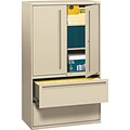 HON® 700 Series 2 Drawer Lateral File Cabinet w/Roll-Out & Posting Shelves, Putty, Letter/Legal, 42W (HON795LSL)