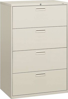 HON® Brigade® 500 Series Lateral File, 4-Drawer, 53-1/4Hx36Wx19-1/4D, Light Grey