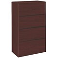 HON® 10700 Series 4 Drawer Lateral File Cabinet, Mahogany, 36W (HON107699NN)