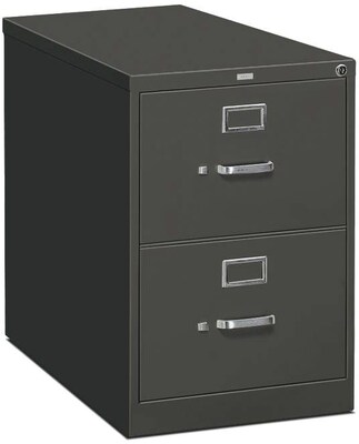 HON® 310 Series Vertical File Cabinet, Legal, 2-Drawer, Charcoal, 26 1/2"D