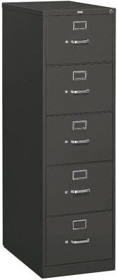 HON® 310 Series Vertical File Cabinet, Legal, 5-Drawer, Charcoal, 26 1/2"D