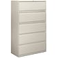 HON® Brigade™ 800 Series Lateral File Cabinet, 42" Wide, 5-Drawer, Light Gray