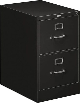 HON 510 Series 2 Drawer Vertical File Cabinet, Legal, Black, 25"D (H512CPP)