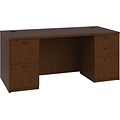 basyx by HON BL Laminate Bundle Solutions Desk with 2 Pedestals, Medium Cherry, 66 x 30
