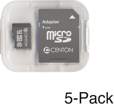 Centon Micro SDHC™ Cards, Class 10, 32GB, 5 Pack