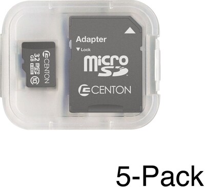 Centon Micro SDHC™ Cards, Class 10, 32GB, 5 Pack