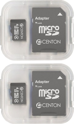 Centon Micro SDHC™ Cards, Class 4, 4GB, 2 Pack