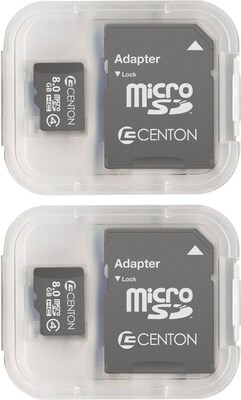 Centon Micro SDHC™ Cards; Class 4, 8GB, 2 Pack