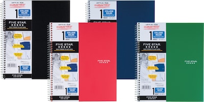 Five Star 1-Subject Notebook, 8.5" x 11", College Ruled, 100 Sheets, Each (06206/08076)