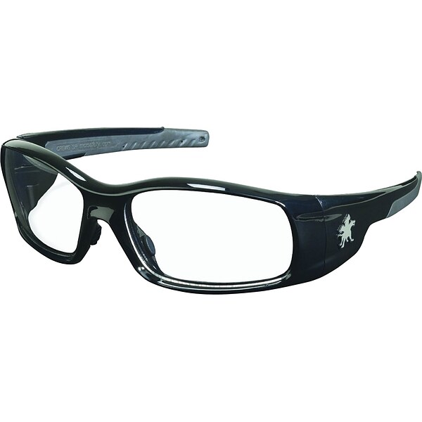 Crews Swagger Brash Look Polycarbonate Dual Lens Glasses Safety Glasses, Black/Clear (SR110)