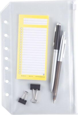 Day-Timer® Vinyl Zip Pouch, Loose-Leaf, Desk Size, 5-1/2" x 8-1/2" (D87219B)