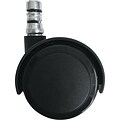 Master Caster® Noiseless Casters, Nylon, Matte Black, R Stem, 2 Duet Casters, 1/Set (64330)