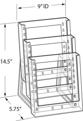 Azar® 3-Tier Letter Size Modular Brochure Holder For Counter, 2/Pack