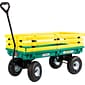 Millside Industries Polypropylene 20" x 38" Kids Wagon, Green With Yellow