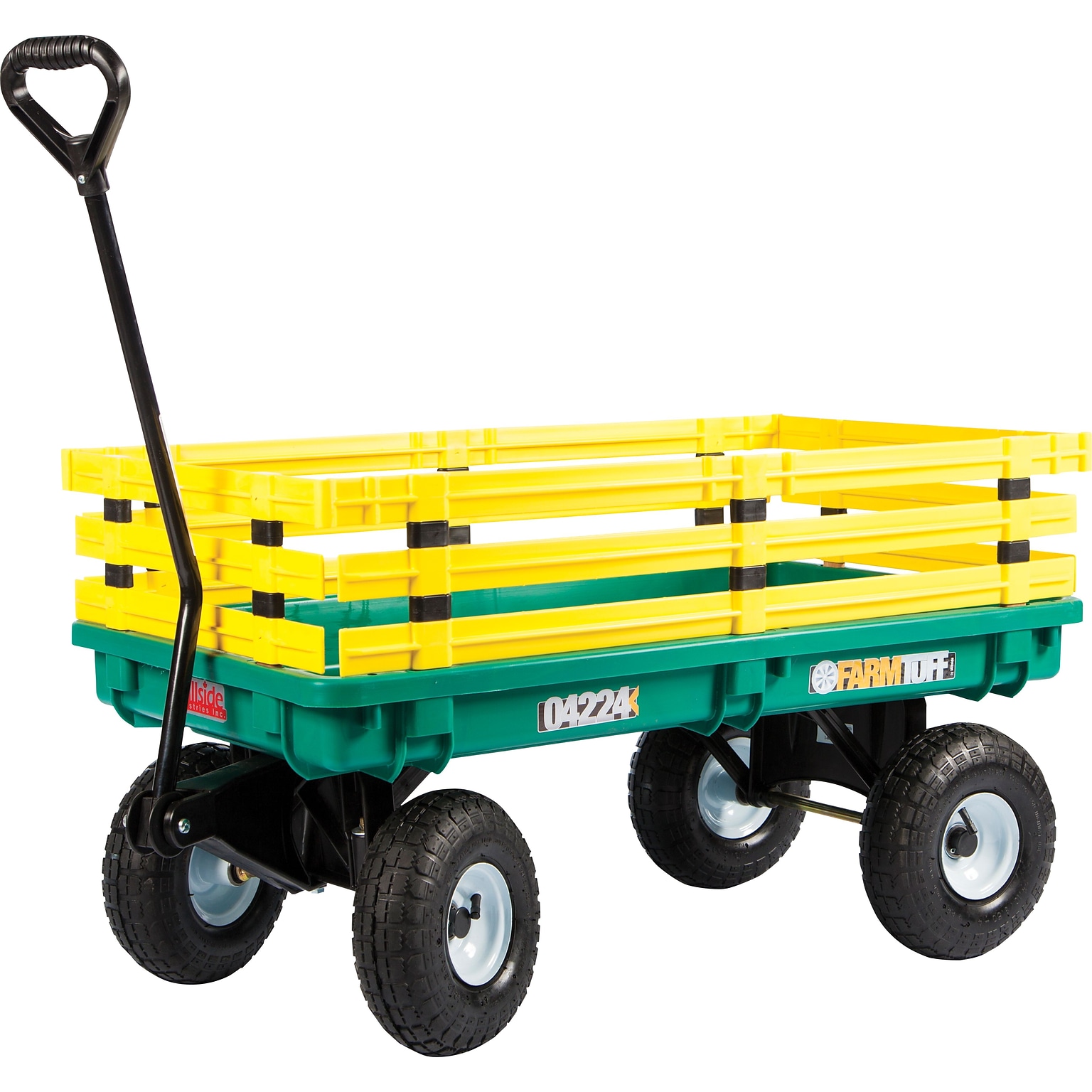 Millside Industries Polypropylene 20 x 38 Kids Wagon, Green With Yellow