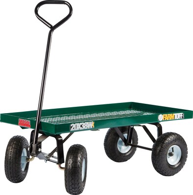 Farm Tuff 20 x 38 Metal Deck Wagon Green