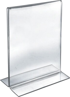 Azar® 11" x 8 1/2" Vertical Double Sided Stand Up Acrylic Sign Holder, Clear, 10/Pack