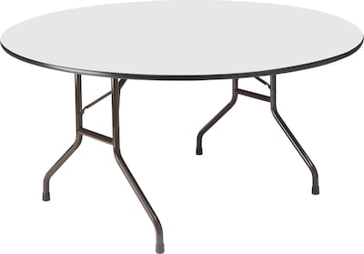 Iceberg Round Premium Wood Folding Table, Gray, 60Diameter