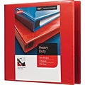 Staples® Heavy Duty 3 3 Ring View Binder with D-Rings, Red (ST56298-CC)