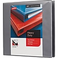 Staples® Heavy Duty 1-1/2 3 Ring View Binder with D-Rings, Gray (26342)
