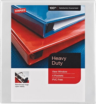 Heavy-Duty .5-inch View Binder, White (26316)