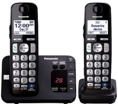 Panasonic KX-TGE232B Telephone System with Answering System, Cordless, Black