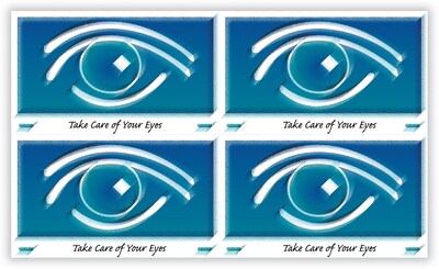 Eye Care Postcards; for Laser Printer; Blue Graphic Eye, 100/Pk